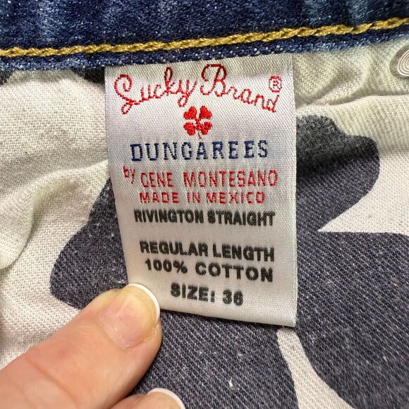 Lucky Brand Dungarees Jeans, Sz 36, Med Wash Distressed, Back Flap Pocket 2/$25 - Picture 13 of 16